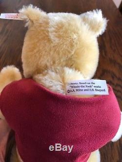 Vintage Steiff Collectible Classic Winnie the Pooh Bear withoriginal stand Retired