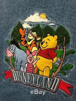 Vintage The Disney Store Winnie The Pooh Denim Jacket Varsity Size XL