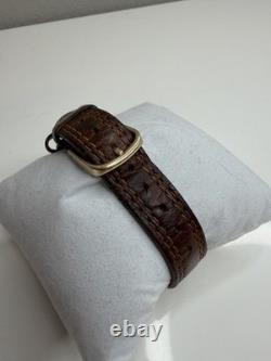 Vintage Timex Disney Winnie the Pooh Tank Watch Gold Leather