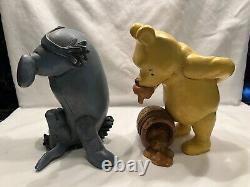 Vintage WINNIE The POOH 90s DISNEY Charpente Winnie The Pooh and Eeyore Statues