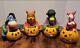 Vintage Walt Disney Candle Holder Winnie The Pooh Ceramic Figurine Halloween Set