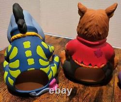 Vintage Walt Disney Candle Holder Winnie the Pooh Ceramic Figurine Halloween Set