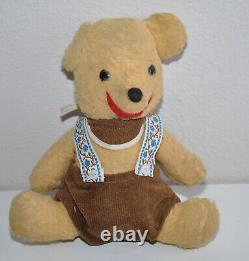 Vintage Walt Disney Character Winnie the Pooh in Overall Plush Stuffed Toy Rare
