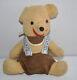 Vintage Walt Disney Character Winnie The Pooh In Overall Plush Stuffed Toy Rare