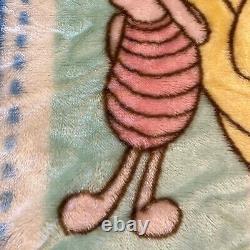 Vintage Winnie The Pooh And Piglet Blanket 30x45 Plush Baby Blanket Disney vguc