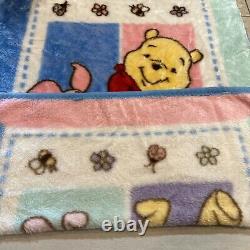 Vintage Winnie The Pooh And Piglet Blanket 30x45 Plush Baby Blanket Disney vguc