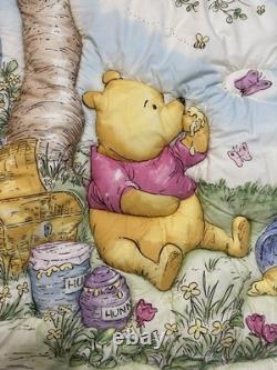 Vintage Winnie The Pooh Classic Crib Bedding 9 Piece-1995 Disney Red Calliope