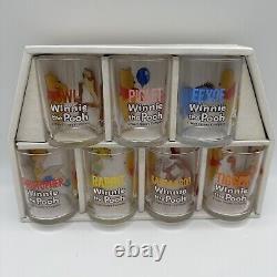 Vintage Winnie The Pooh Drinking Glasses Set Of 7 Glass Cups Witherror From Japan