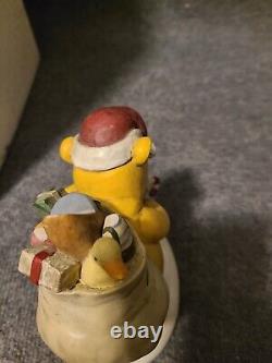 Vintage Winnie The Pooh Figurine Santa Christmas Bird Candy Cane Classic Disney