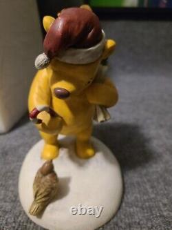 Vintage Winnie The Pooh Figurine Santa Christmas Bird Candy Cane Classic Disney