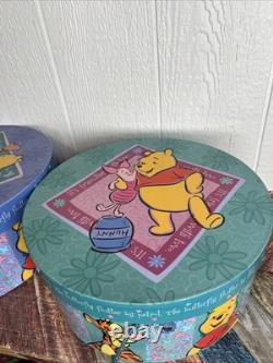 Vintage Winnie The Pooh Hat Nest Boxes Piglet & Tigger Storage Nostalgia CUTE