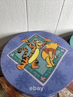 Vintage Winnie The Pooh Hat Nest Boxes Piglet & Tigger Storage Nostalgia CUTE