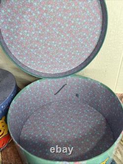 Vintage Winnie The Pooh Hat Nest Boxes Piglet & Tigger Storage Nostalgia CUTE