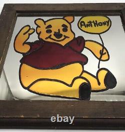 Vintage Winnie The Pooh Stained Glass Mirror. Name-anthony