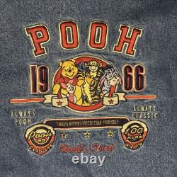 Vintage Winnie The Pooh varsity jacket Disney denim bomber loyal true crew rare