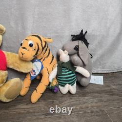 Vintage Winnie the Pooh Lot Plush Gabrielle Designs Tigger Eeyore Roo Piglet set