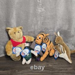 Vintage Winnie the Pooh Lot Plush Gabrielle Designs Tigger Eeyore Roo Piglet set
