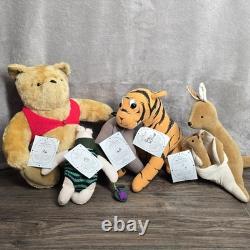 Vintage Winnie the Pooh Lot Plush Gabrielle Designs Tigger Eeyore Roo Piglet set