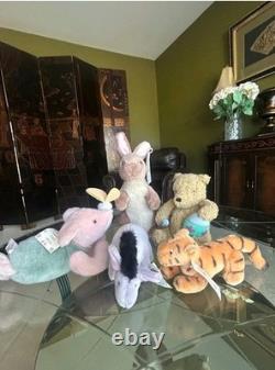 Vntg Gund Classic Pooh Plush Lot Rabbit Piglet Eeyore Tigger Winnie Easter Bear