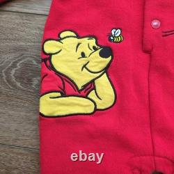 Vtg 90s Disneyland Resort Winnie the Pooh Romper One Piece Red Embroidered 6 Mo