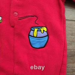 Vtg 90s Disneyland Resort Winnie the Pooh Romper One Piece Red Embroidered 6 Mo