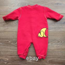 Vtg 90s Disneyland Resort Winnie the Pooh Romper One Piece Red Embroidered 6 Mo