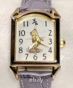 Vtg Classic Pooh DD Disney Winnie The Pooh Watch Purple Leather Kc Band