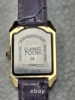 Vtg Classic Pooh DD Disney Winnie The Pooh Watch Purple Leather Kc Band