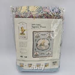 Vtg Crown Crafts Classic Pooh Tapestry Throw Disney 60x46 Wish You Were Here