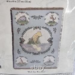Vtg Crown Crafts Classic Pooh Tapestry Throw Disney 60x46 Wish You Were Here