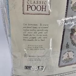 Vtg Crown Crafts Classic Pooh Tapestry Throw Disney 60x46 Wish You Were Here