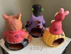 Vtg Disney Direct Candle Holder Winnie the Pooh Halloween Piglet Set Of 3