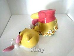 Vtg Disney Winnie The Pooh Animated with Piglet Cookie Jar/Canister 11 Tall