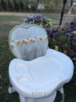 Vtg Graco Winnie the Pooh Gingham Stroller + High Chair Matching Set Y2K Rare