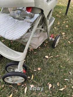 Vtg Graco Winnie the Pooh Gingham Stroller + High Chair Matching Set Y2K Rare
