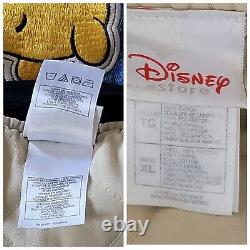 Vtg The Disney Store Winnie The Pooh Denim Jacket Varsity Bomber Adults Size XL