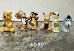Vtg Winnie the Pooh 6 Porcelain Figurines Piglet Tigger EEYORE Owl Rabbit RARE