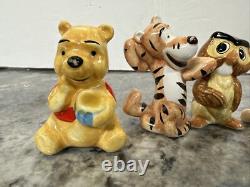 Vtg Winnie the Pooh 6 Porcelain Figurines Piglet Tigger EEYORE Owl Rabbit RARE