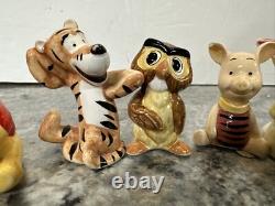Vtg Winnie the Pooh 6 Porcelain Figurines Piglet Tigger EEYORE Owl Rabbit RARE