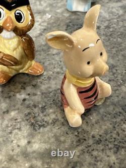 Vtg Winnie the Pooh 6 Porcelain Figurines Piglet Tigger EEYORE Owl Rabbit RARE