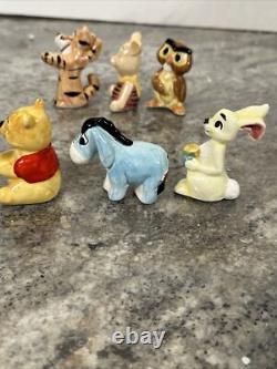 Vtg Winnie the Pooh 6 Porcelain Figurines Piglet Tigger EEYORE Owl Rabbit RARE