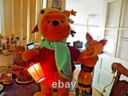 Vtg Winnie the Pooh & Piglet Animated 23 Inch 1995 Animated Light Telco Works