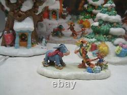 Walt Disney Christmas In The 100 Acre Wood Light Up Village 8 Piece Set with Box