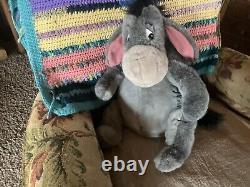 Walt Disney World Jumbo Eeyore Vintage Gray Plush Stuffed Animal withAttached Tail