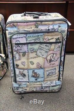 Walt Disney World Winnie The Pooh Tapestry 4 Piece Rolling Suitcase Set