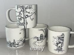 Williams Sonoma S/4 Rory Dobner Winnie the Pooh Mugs 19 OZ NEW Stuck Series