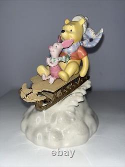 Winnie Pooh Figurine Lenox Porcelain Disney Vtg Piglet Music Box Works Rare