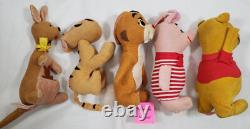 Winnie Pooh Sears 1966 Wood Chip Saw Dust Plush Piglet Rabbit Tigger Kanga 60 s