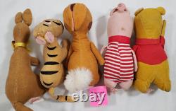 Winnie Pooh Sears 1966 Wood Chip Saw Dust Plush Piglet Rabbit Tigger Kanga 60 s
