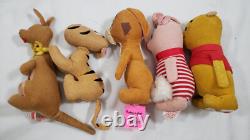 Winnie Pooh Sears 1966 Wood Chip Saw Dust Plush Piglet Rabbit Tigger Kanga 60 s